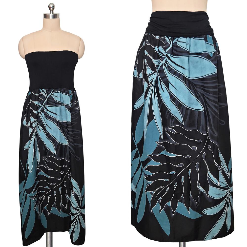 ISLAND EDGE DESIGNS  Strapless Dress Skirt Maxi Tropical Vacation M